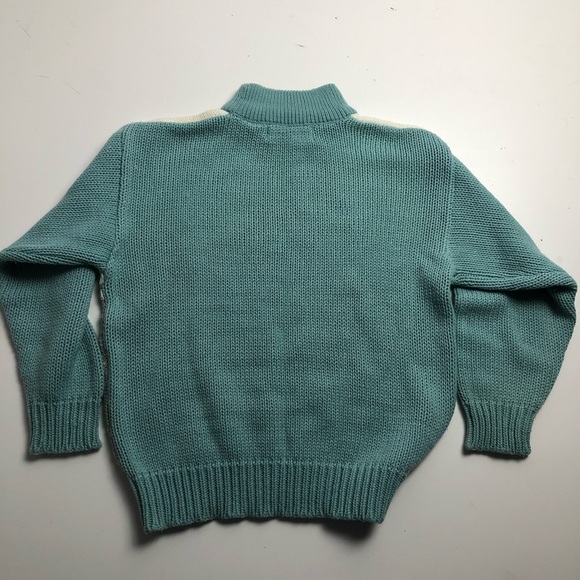 Vintage Women’s Acrylic Knit Large Blue Sweater - Picture 4 of 4